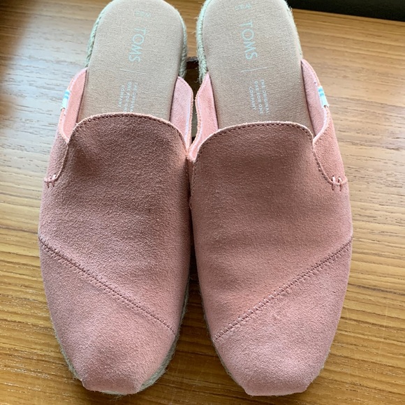 TOMS *brand New* Nova Leather Wrap Pink Coral slides - Picture 3 of 8